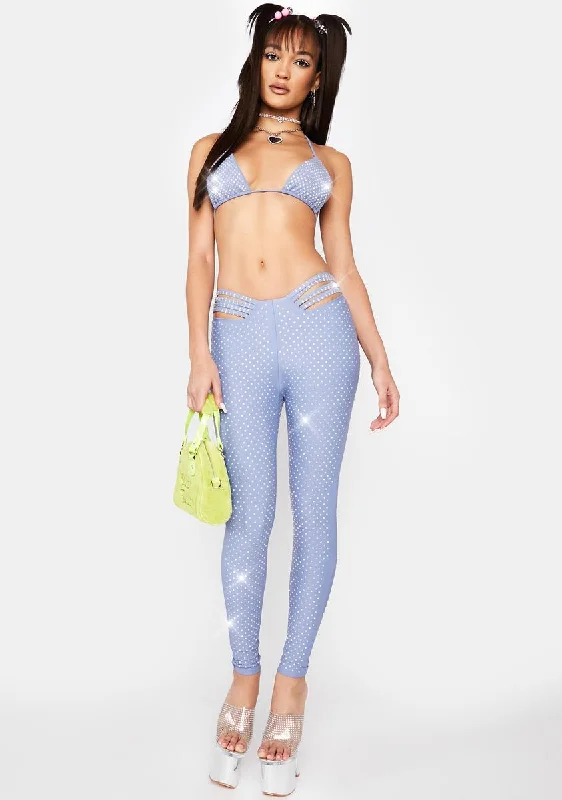 Icy Shining Moment Rhinestone Pants Set