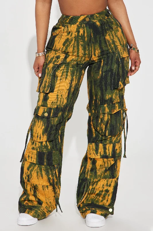 In Her Mind Cargo Pant - Yellow/combo