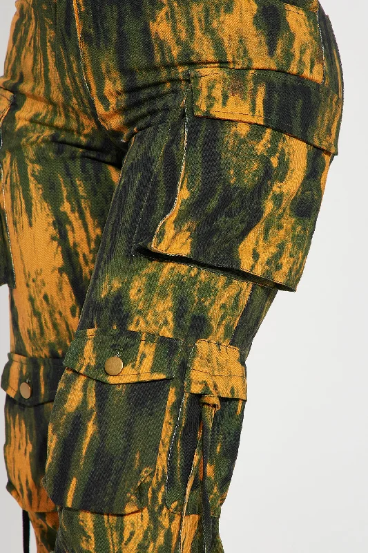 In Her Mind Cargo Pant - Yellow/combo