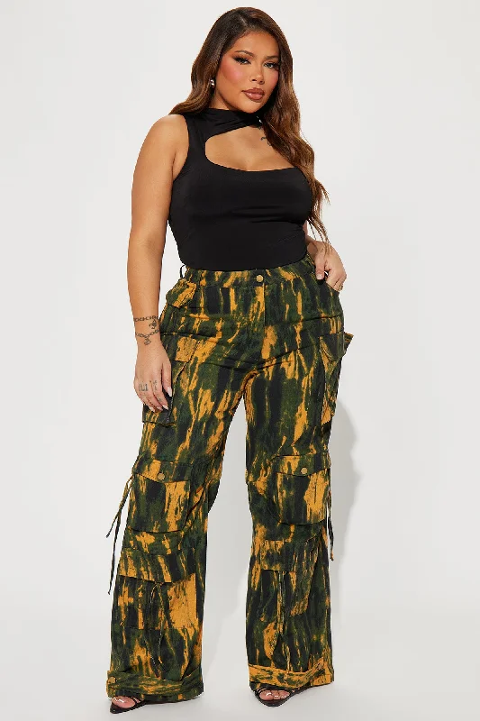 In Her Mind Cargo Pant - Yellow/combo