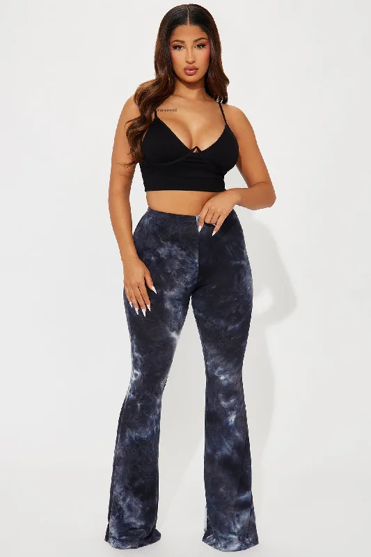 In My Galaxy Tie Dye Flare Pant - Black/combo