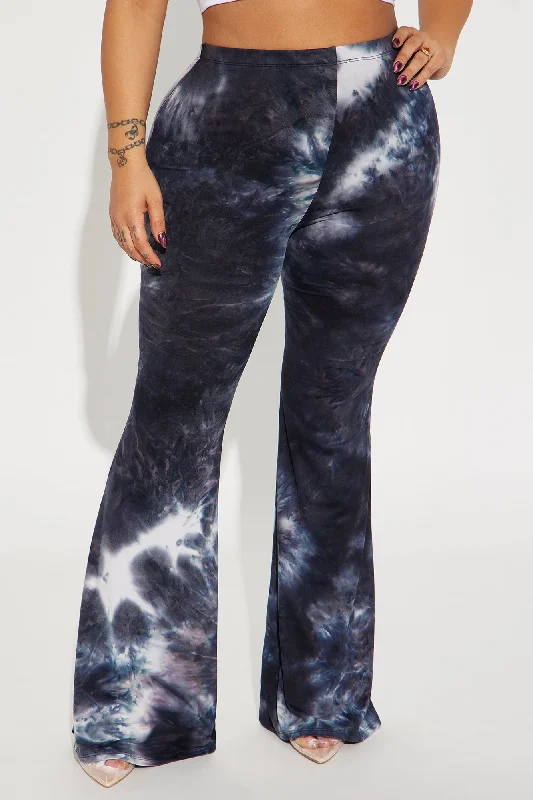 In My Galaxy Tie Dye Flare Pant - Black/combo