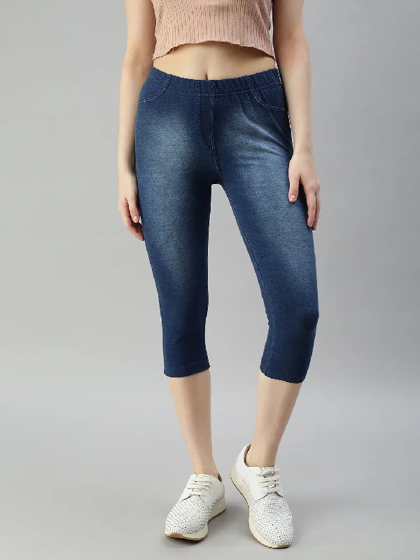 Jeggings Capri-Texas Blue