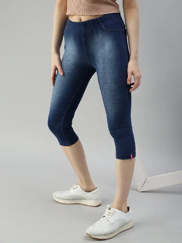 Jeggings Capri-Texas Blue