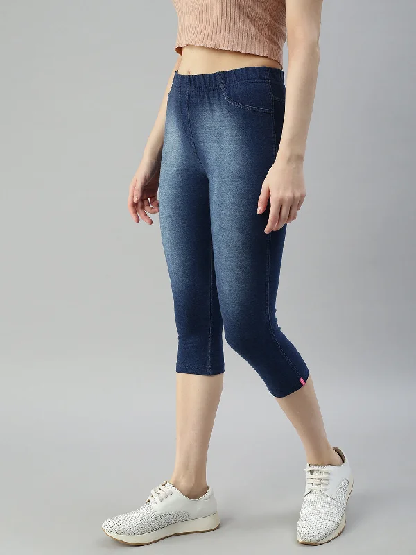 Jeggings Capri-Texas Blue