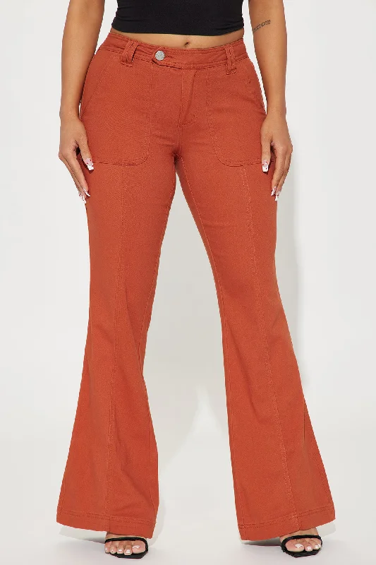 Just The Intro Flare Pant - Terracotta