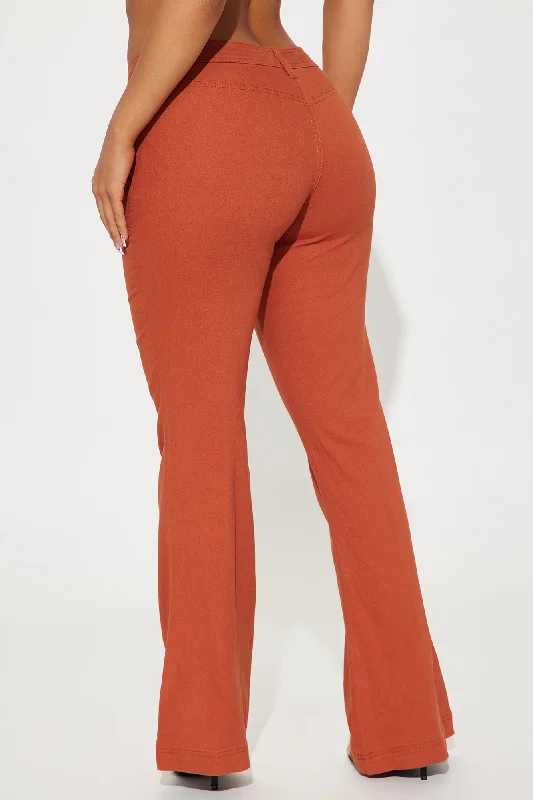 Just The Intro Flare Pant - Terracotta