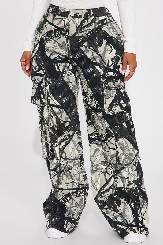 Kaitlyn Camo Cargo Pant - Grey/combo