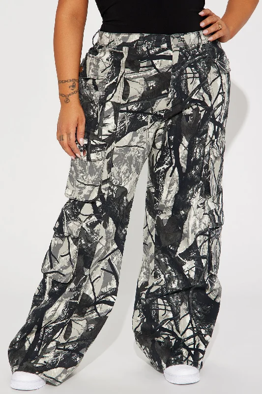 Kaitlyn Camo Cargo Pant - Grey/combo