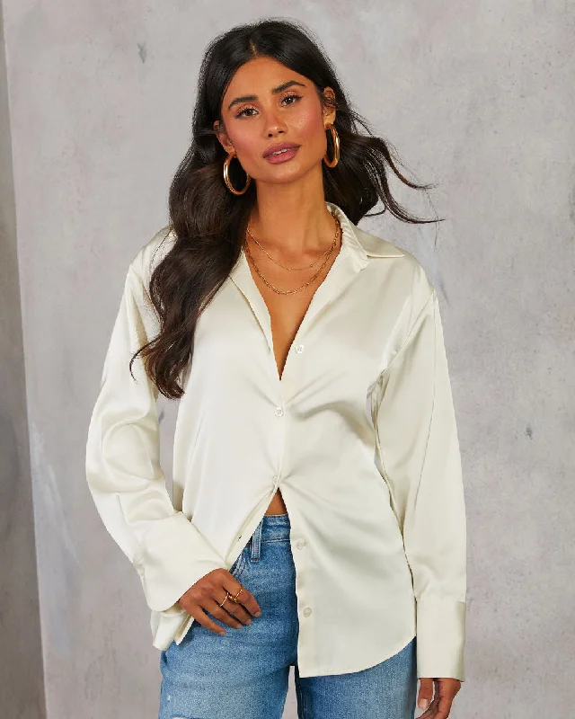 Kayla Satin Button Down Top