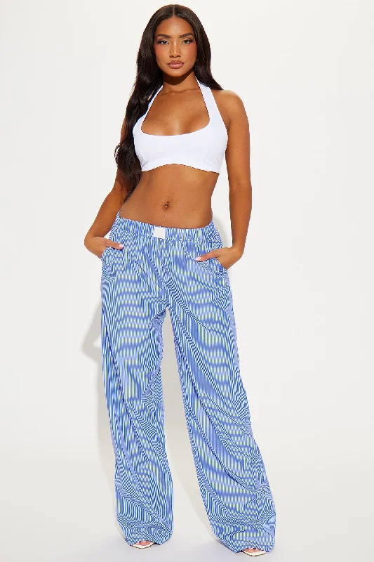 Keep Them Flowing Pinstripe Boxer Pant - Blue/combo