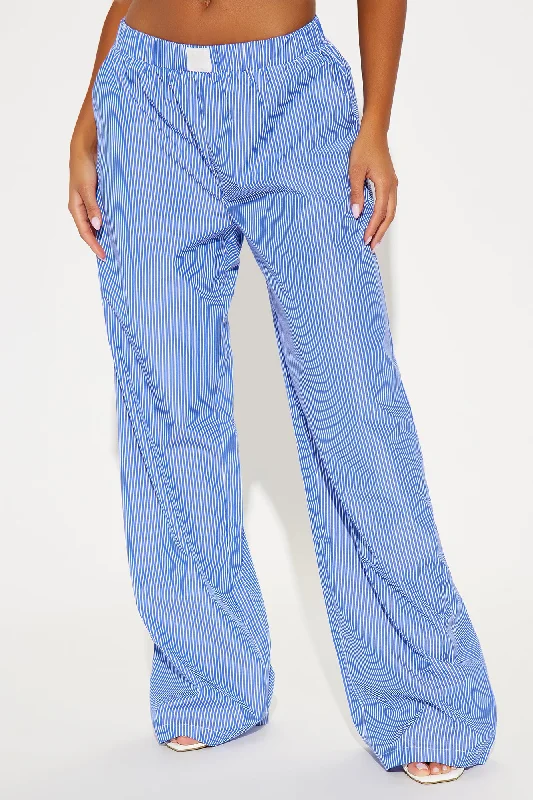 Keep Them Flowing Pinstripe Boxer Pant - Blue/combo