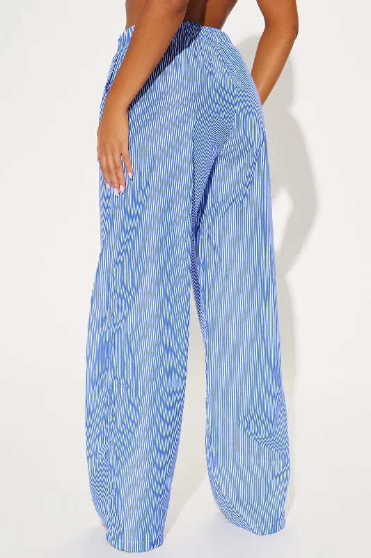 Keep Them Flowing Pinstripe Boxer Pant - Blue/combo