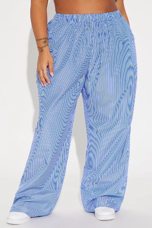 Keep Them Flowing Pinstripe Boxer Pant - Blue/combo