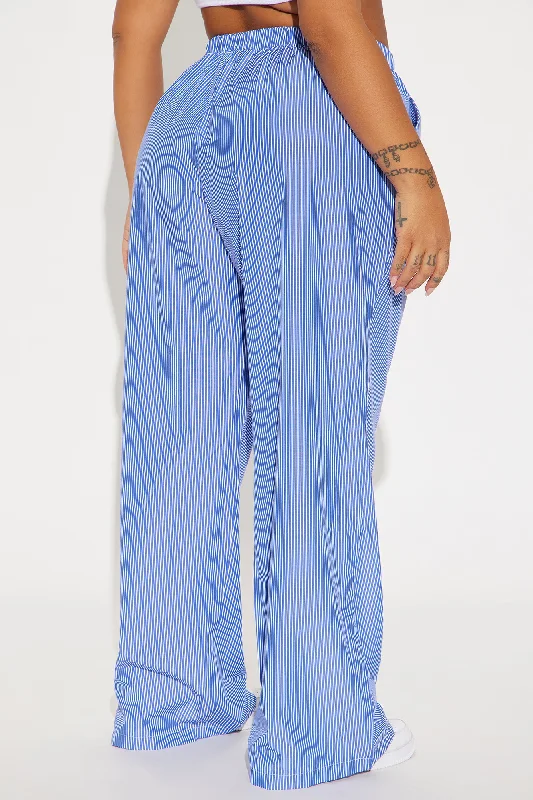 Keep Them Flowing Pinstripe Boxer Pant - Blue/combo