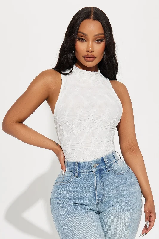 Leilani Textured Bodysuit - White