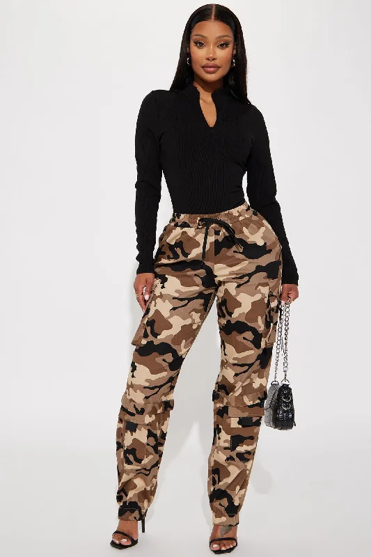 Like A Boss Camo Cargo Jogger - Brown/combo