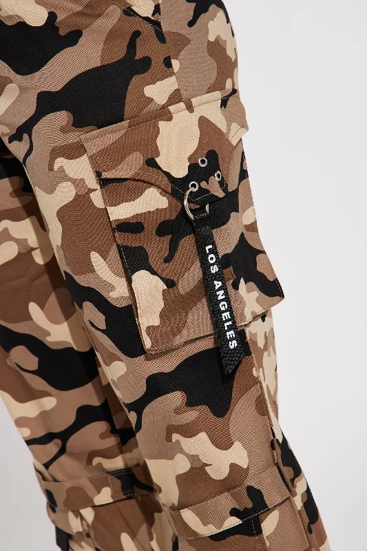 Like A Boss Camo Cargo Jogger - Brown/combo