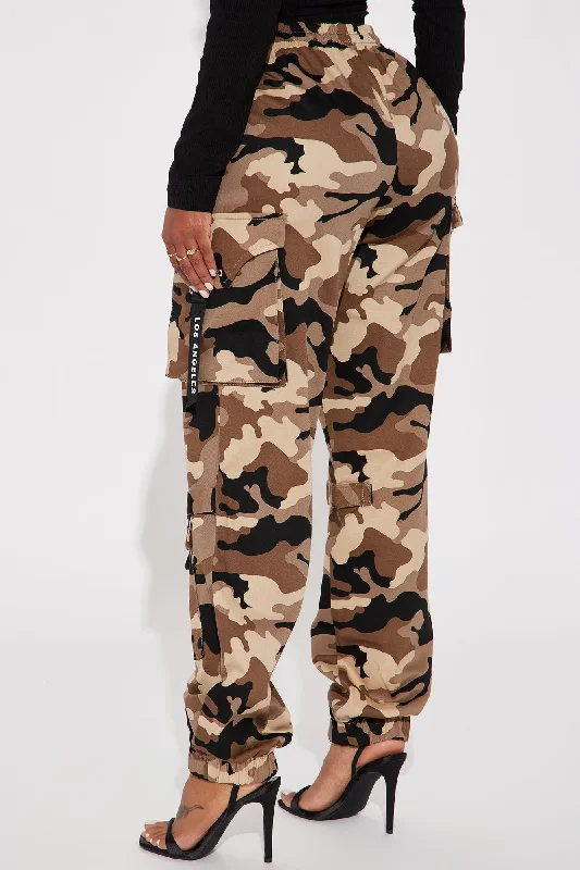 Like A Boss Camo Cargo Jogger - Brown/combo