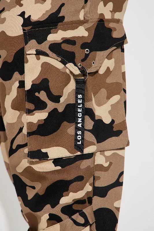 Like A Boss Camo Cargo Jogger - Brown/combo