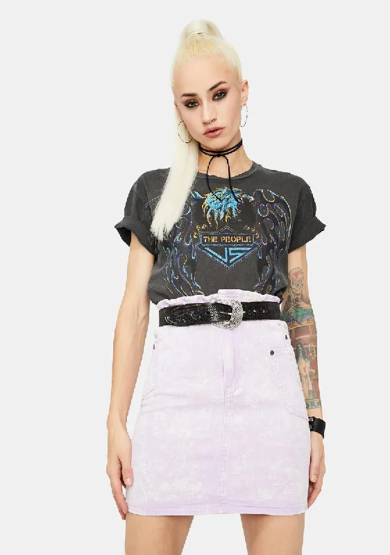 Lilac Outta Limits Denim Mini Skirt