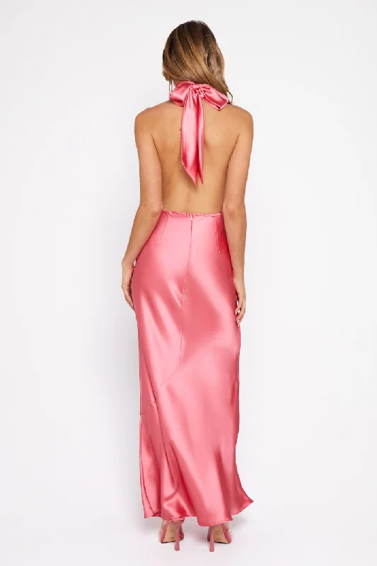 Luxury Events Satin Maxi Dress Pink