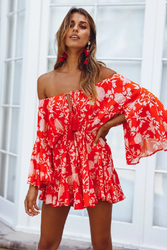 Made In The Aftermath Romper Red