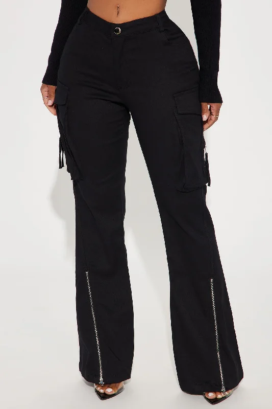 Make It Last Cargo Flare Pant - Black