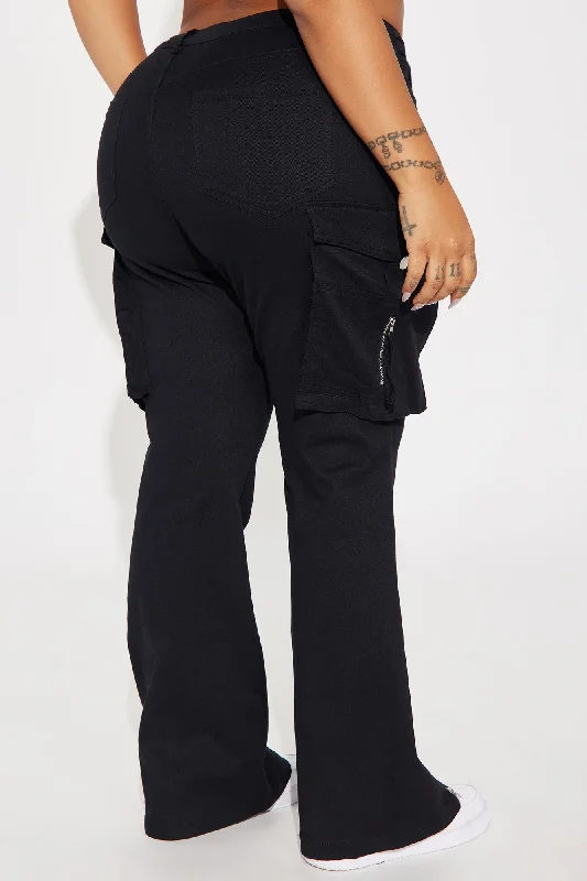 Make It Last Cargo Flare Pant - Black