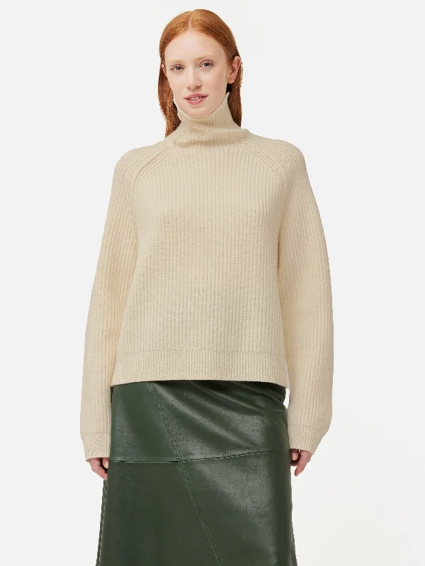 Merino Fishermans Rib Jumper | Cream