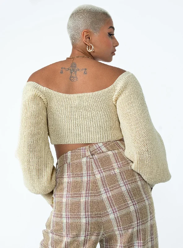 Miller Knot Front Sweater Cream