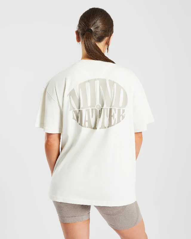 Mind Over Matter Oversized T Shirt - Beige/Brown