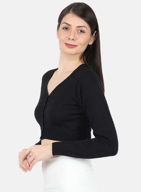 Women Black Solid Blouse