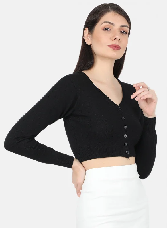 Women Black Solid Blouse