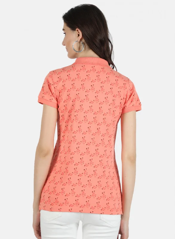 Women Peach Printed T-Shirt