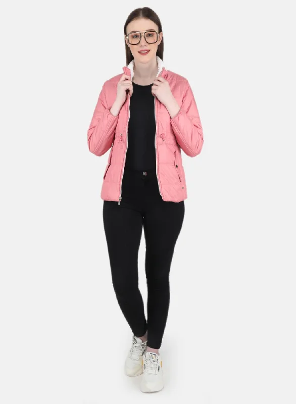 Women Pink Puffer Jacket