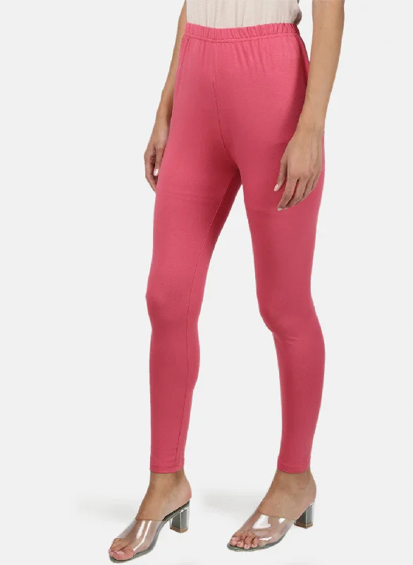 Womens Pink Plain Legging