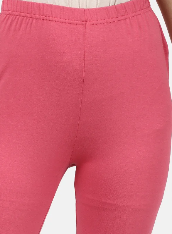 Womens Pink Plain Legging