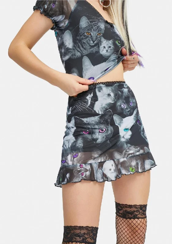 Moonlight Meow Mesh Skirt