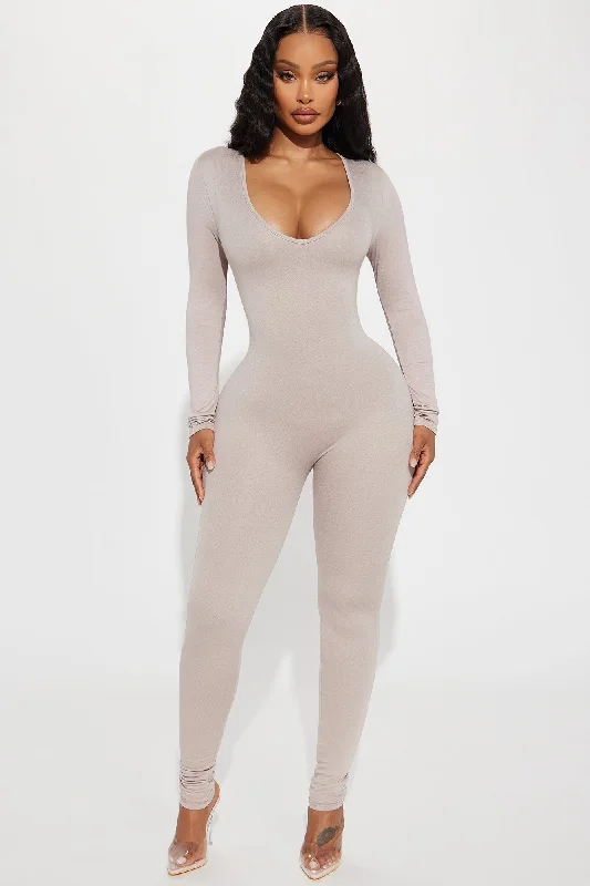 Natalia Smooth Snatched Jumpsuit - Sand