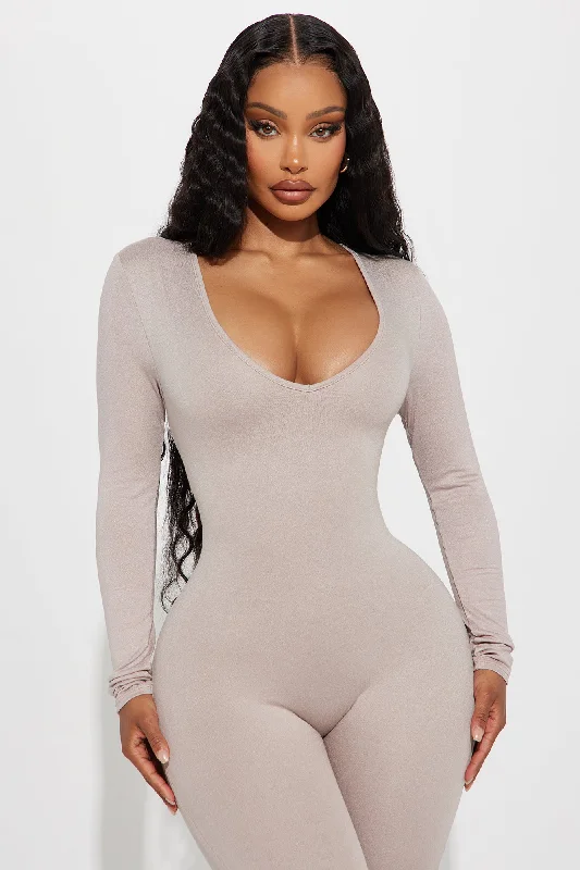 Natalia Smooth Snatched Jumpsuit - Sand