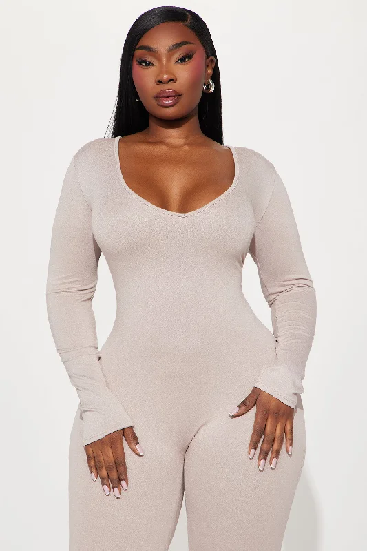 Natalia Smooth Snatched Jumpsuit - Sand