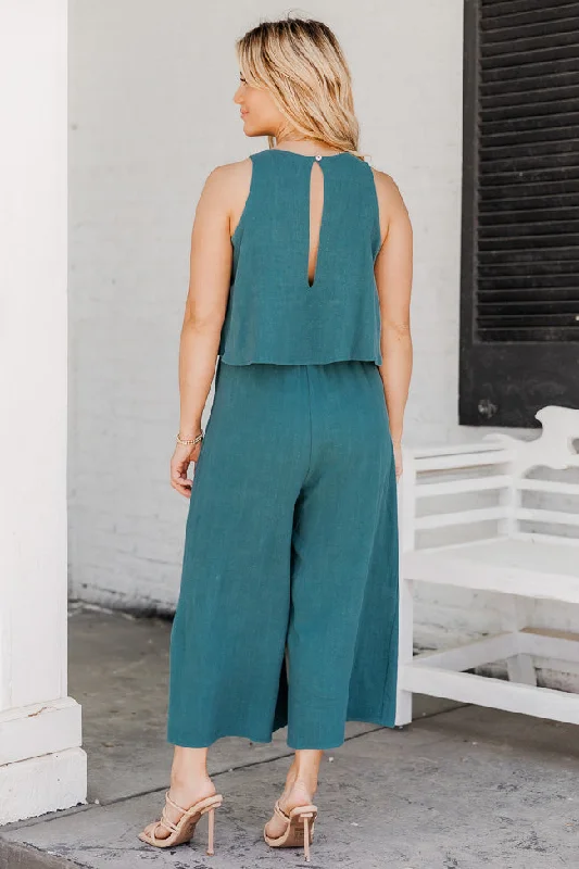 Never Wanna Leave Teal Jumpsuit FINAL SALE