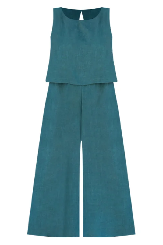 Never Wanna Leave Teal Jumpsuit FINAL SALE