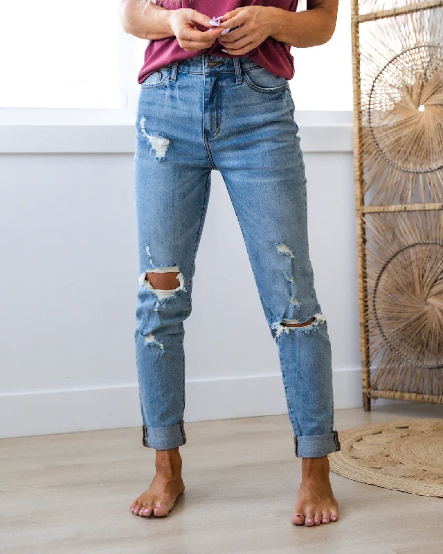 KanCan In Plain Sight Distressed Mom Jeans