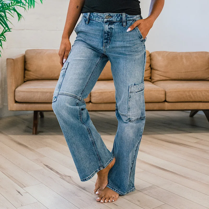 KanCan Natasha Wide Leg Cargo Jeans