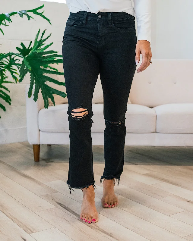 Vervet Tenley Black Distressed Straight Jeans