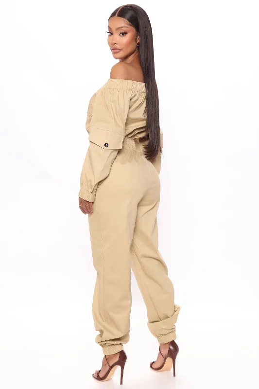 Next Stop Utility Jumpsuit - Khaki