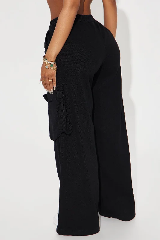 Nice For What Cargo Wide Leg Pant - Black