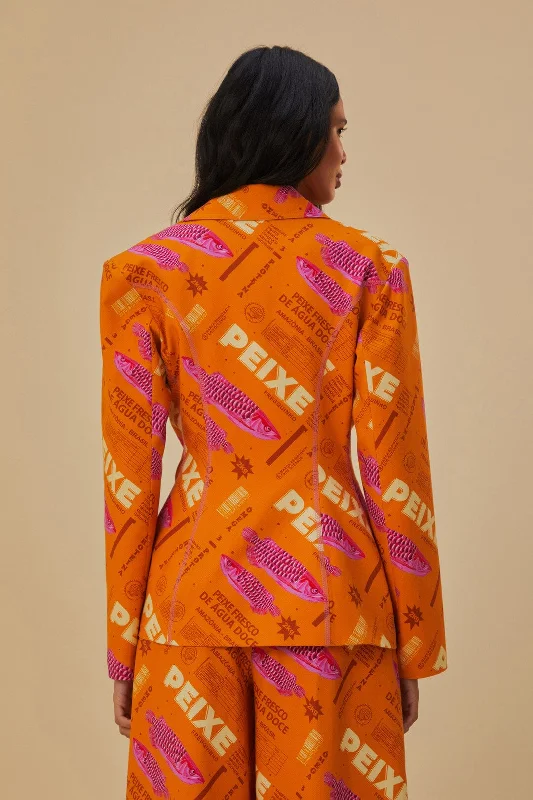 Orange Fresh Fish Fit Blazer